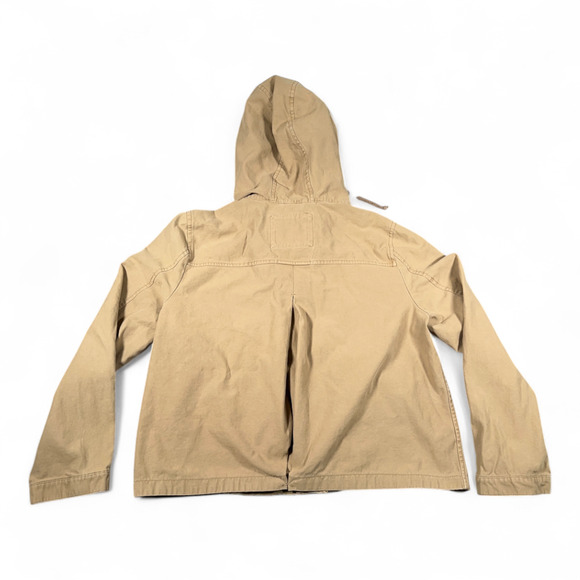 Levis Jacket Womens EXTRA LARGE Brown Hooded Utility Military Field Cotton Khaki - Picture 3 of 8